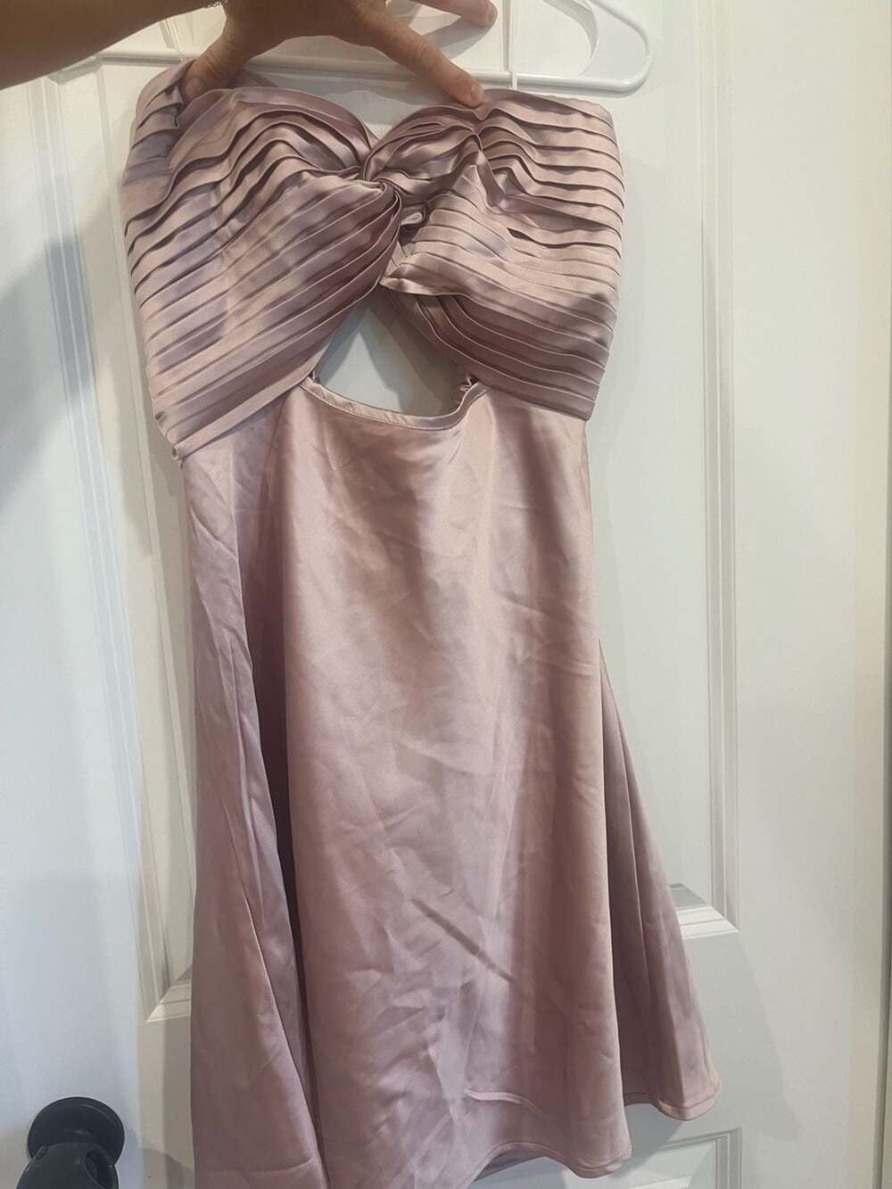 Princess Polly Strapless Pleated Cut-Out Mini Dress in Pink